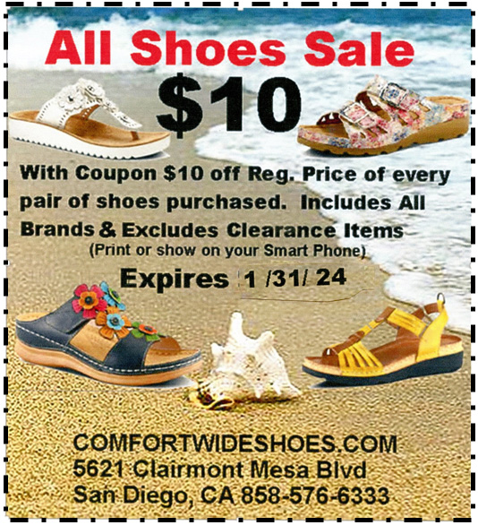 Comfort Wide Shoes January Sales Coupon